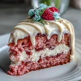 Beautiful pink velvet cake, a celebratory Bridal Shower Rosé creation with edible gold.