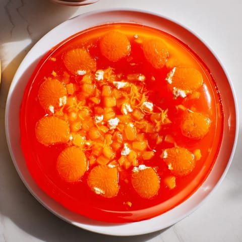 A refreshing slice of Jell-O Salad, showcasing jiggly texture and scattered fruit pieces.