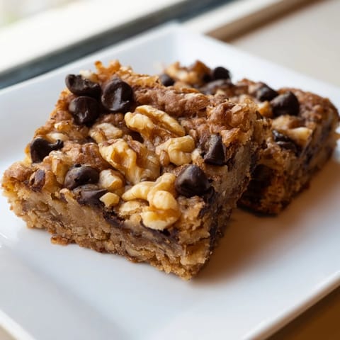 Homemade Blondies studded with chocolate and nuts, ready to be sliced, offering a perfect texture.