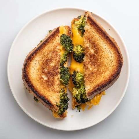 Golden toasted bread stuffed with melted sharp cheddar and caramelized roasted broccoli florets.