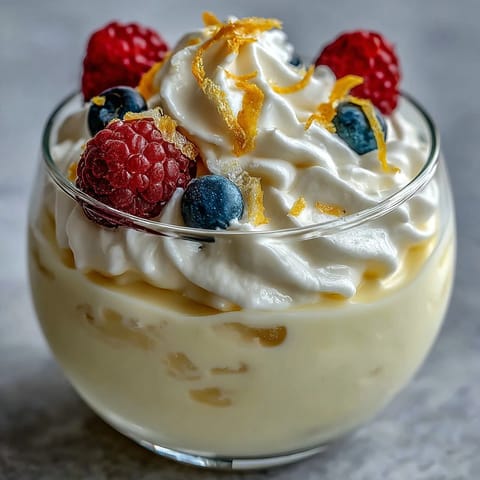Spoon-ready Lemon Fool with bright lemon cream and crushed shortbread biscuits for crunch.