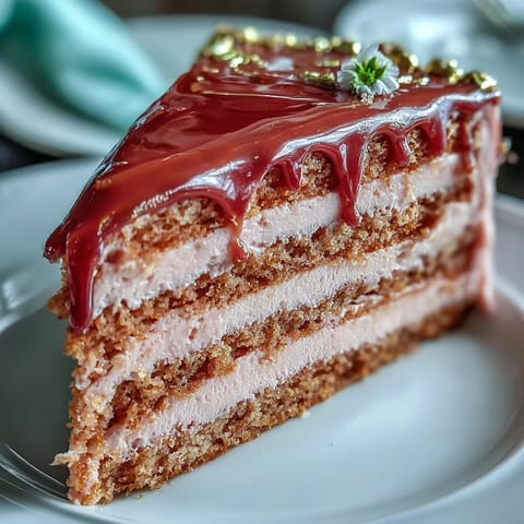 Blush pink Bridal Shower Rosé Velvet Cake adorned with shimmering gold drip.