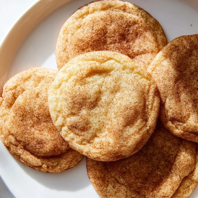 Close-up of a stack of homemade Snickerdoodles, smelling of cinnamon, ideal for sharing.