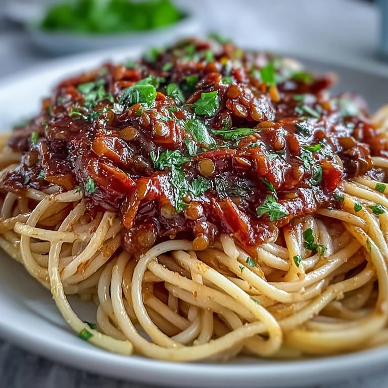 Flavorful vegetarian Lentil Bolognese, a wholesome Italian classic for any weeknight.
