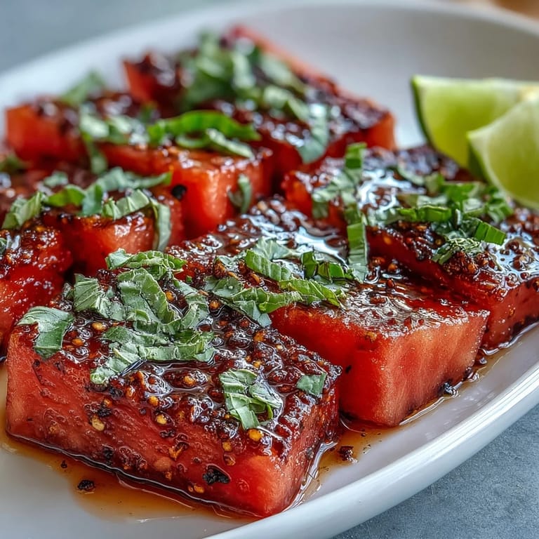 Refreshing watermelon sticks sprinkled with chili-lime Tajin and tangy lime juice make a vibrant, healthy snack.