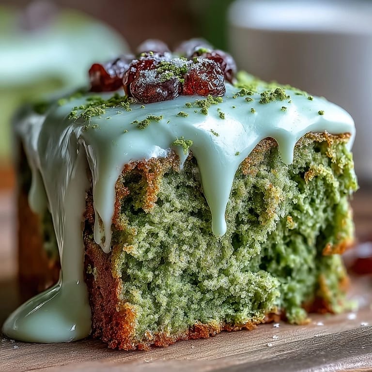 Delightful smash cake style mini matcha birthday cake, a two-layer treat topped with frosting.