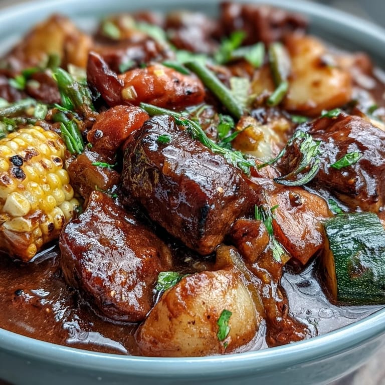 Thick Kentucky Derby Burgoo Stew, a comforting Southern dish on a cold day.