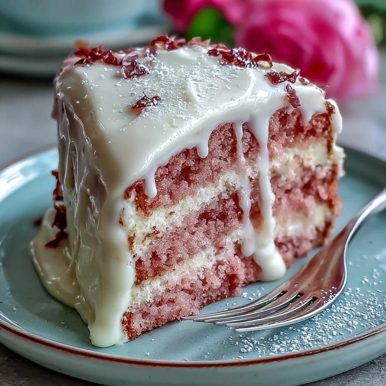 Decadent Bridal Shower Rosé Velvet Cake, ready for celebration and enjoyment.