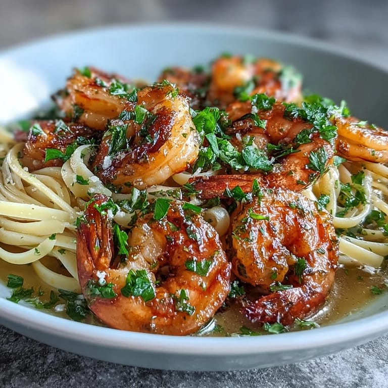 Beautifully plated Shrimp Scampi Linguine, perfect for a quick and elegant weeknight dinner.
