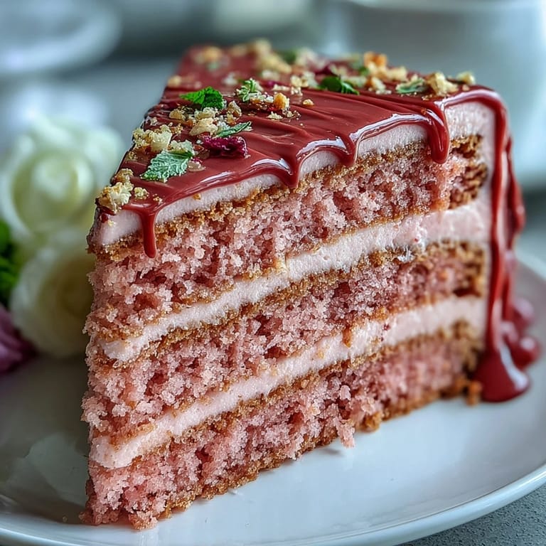 Elegant Bridal Shower Rosé Velvet Cake, boasting delicate frosting and a luxurious gold finish.
