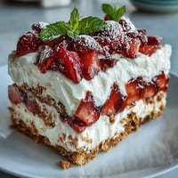 Memorial Day no-bake icebox cake with luscious strawberry layers.